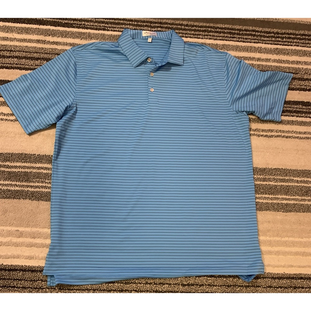 Peter Millar Men's‎ Summer Comfort Striped Polo Golf Shirt Blue Size X Large